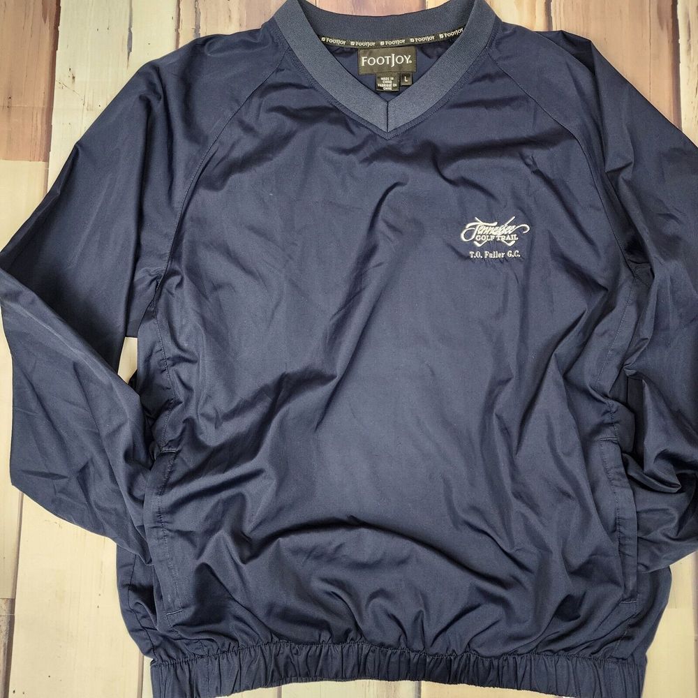 FOOTJOY Pullover Windbreaker Golf Jacket Mens Large Tennessee Golf Trail V-Neck